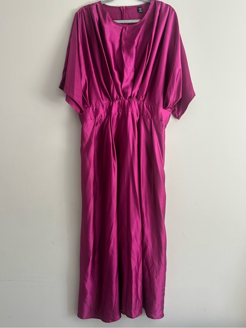 SHEIN Magenta Satin Maxi Dress